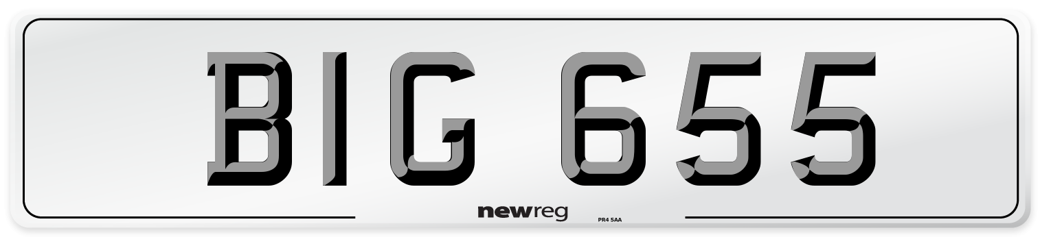 BIG 655 Number Plate from New Reg